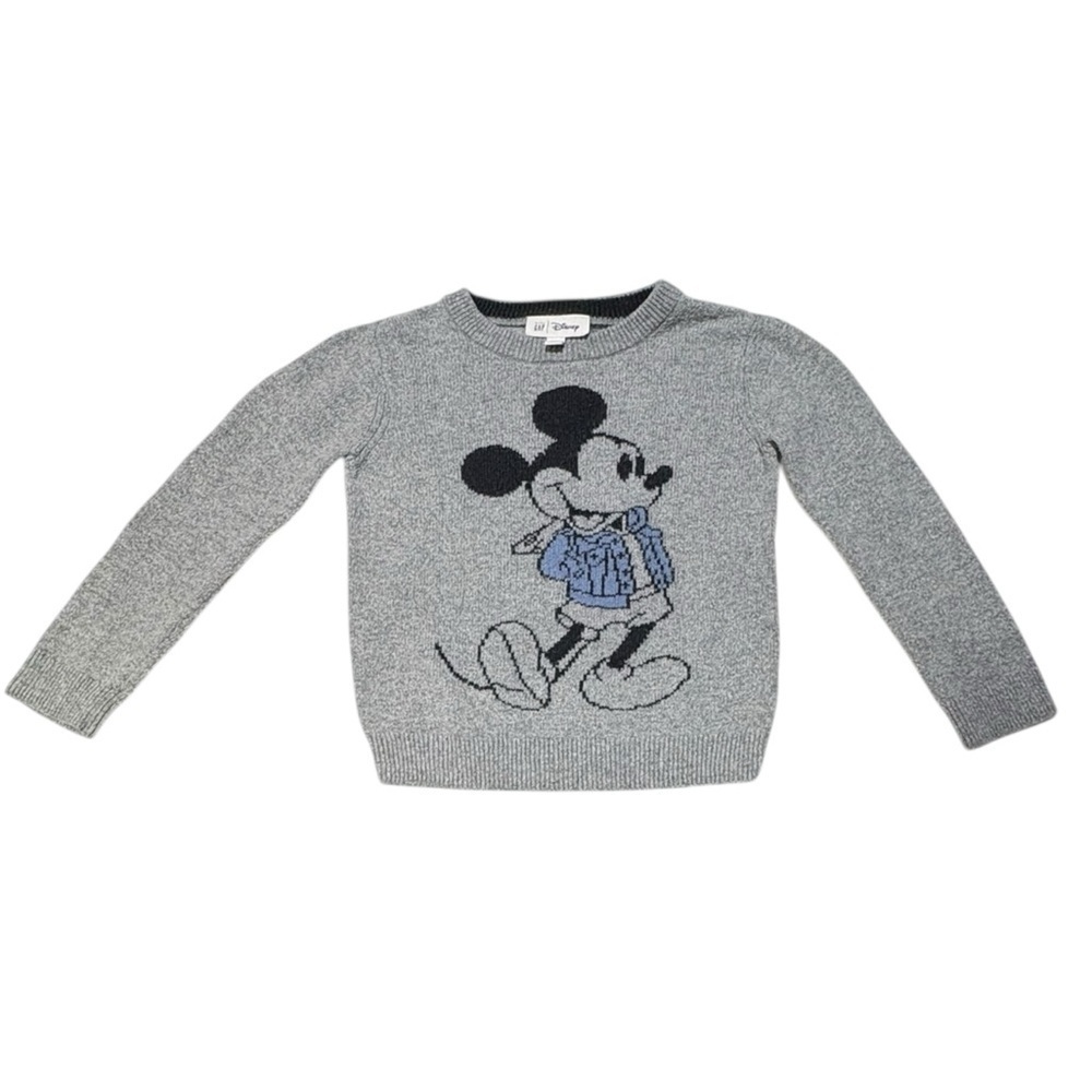 GAP Kids Gray Unisex Sweater with Mickey Mouse Design Size 5